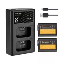 Cargador Doble Usb + Bater K&f Concept Np-fw50 Para Sony