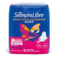 Toallas Femeninas Siempre Libre Adapt Plus Ultrafina X 8 Un