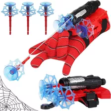 Luva Lança Teia Spider Man Homem-aranha Atira 3 Dardos 