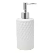 Porta Sabonete Liquido Redondo 350ml Branco Bico Prata