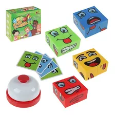 Jogo Montessori Com Campainha Bloco Montagem Face Change Toy