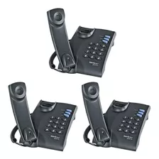 Kit 3 Telefone Com Fio Intelbras Pleno Resistente E Prático Cor Preto