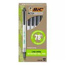 Bic Ecolutions Clic Stic - Boligrafos Negros, Punta Media (0