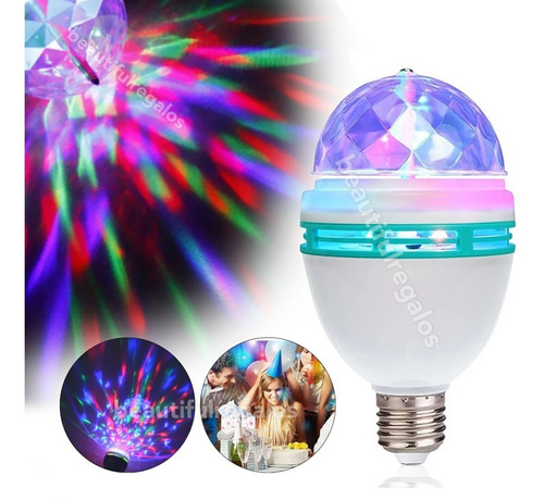 Luz Led220v Color Rgb Giratoria Luces Efecto Disco Veloz