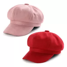 2 Sombreros De Mujer, Boinas Térmicas, Color Liso, Versátile