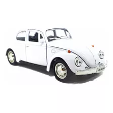 Carrinho De Ferro Fusca Clássico 1/32 Miniatura Coleção Cor Branco