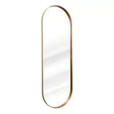 Espelho Oval Retrô C/ Moldura Banheiro Quarto Sala 150x50cm Cor Da Moldura Dourado