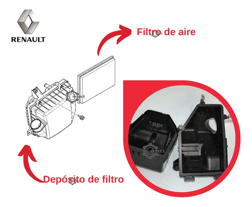 Depsito Caja Filtro Portafiltro Aire Kwid Renault Original Foto 5