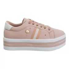 Tênis Femininos Salto Plataforma Original Casual Branco 