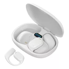 Fone De Ouvido Bluetooth Clip-ear Gold Esportivo Microfone Cor Branco Luz Azul