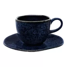 Taza De Té 220ml Cerámica Oxford Safira 6 Unidades Color Azul Petróleo