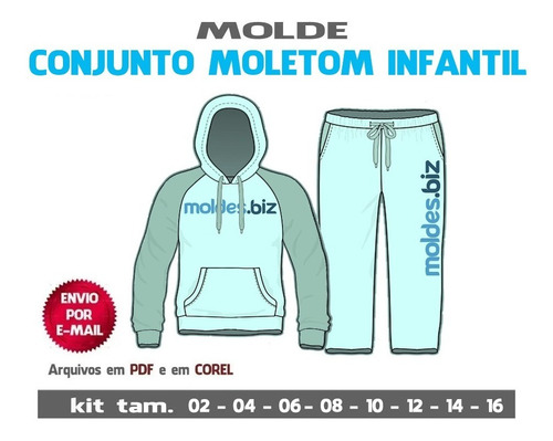 Molde Moletom Raglan Infantil Blusa E Calça (pdf E Cdr)