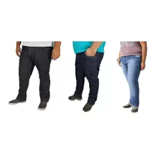 Calça Jeans Lycra Masculina Plus Size Tamanho Grande Kit 3 