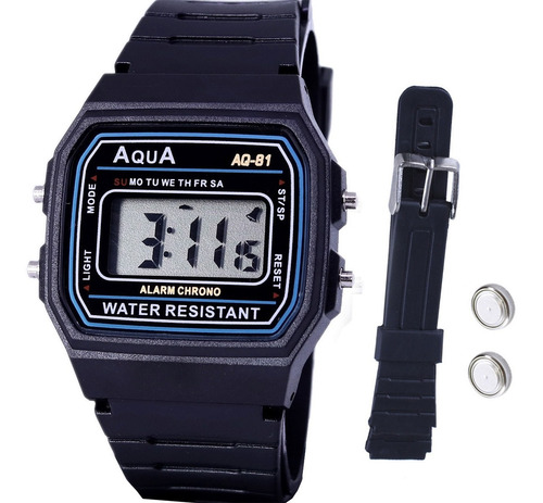 Relógio Aqua Digital Masculino + Brinde Pulseira + Bateria 