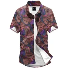 Camisa Botão Étnica Floral Acid Trip Retrô Rave 90's Tribal