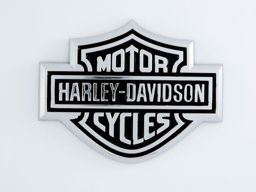 Foto de Emblema Logo Harley Davidson Cromo/negro 14cm X 11cm