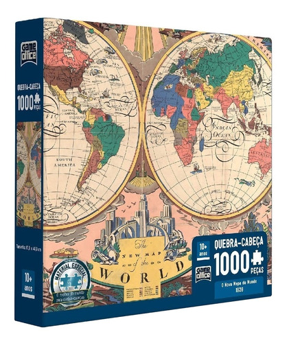 Quebra-cabeça Game Office O Novo Mapa Do Mundo  1928 2763 De 1000 Peças