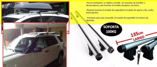 Barras Portaequipaje Universal Aluminio Camionetas Candado Foto 4