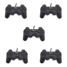 Kit 5 Dualshock 2 Com Fio Ps2 Preto Lotus Lt-ct007