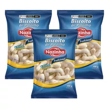 Kit 3 Nazinha Biscoito Polvilho Tradicional Sem Lactose 100g