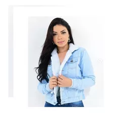 Jaquetinha Jeans Feminina Com Pelinho Peg & Vest