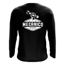 Camiseta Manga Longa Mecânico Oficina Uniforme Trabalho