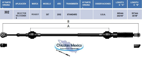 Chicote Peugeot 307 2002 De Velocidades  Estndar  Foto 4