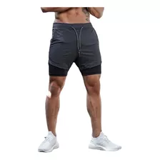 Pantalones Cortos Deportivos Americanos 2 En 1 Para Correr,