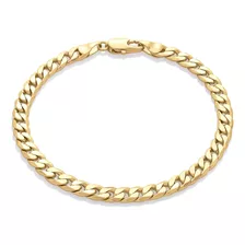 Pulsera De Cadena Curvada Chapada En Oro De 14 Quilates Esse