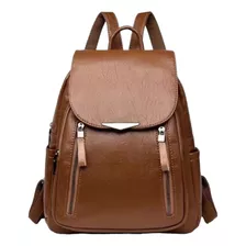 Mochila Bolso Mujer Dama Piel Cafe Moda Casual Bolsa Viaje 