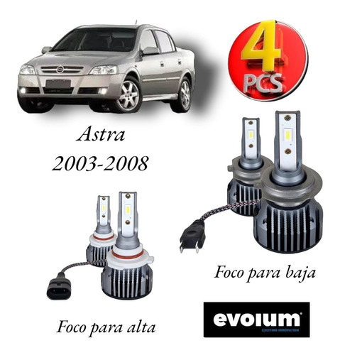 Focos De Led Alta,baja Para Astra 2003-2008 Evolum 14,000 Lm Foto 2