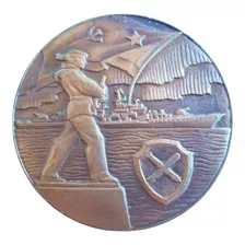 Medalha Bronze Russia Marinha De Guerra Veloz 55mm 101g