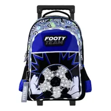 Mochila Escolar Footy Futbol F1791 Color Azul/negro