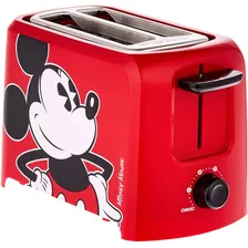 Tostadora Disney Dcm-21 Mickey Mouse De 2 Rebanadas, Rojo/ne