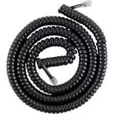 Cable De Auricular De Teléfono Espiral Negro De 25 Pie...