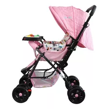 Coche Cuna Reversible Musical Mattina Rosado