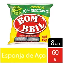 Lã De Aço Bombril Com 8 Unidades 10% De Desconto