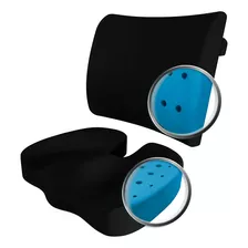 Cojin Para Asiento Gadnic Almohada De Apoyo Lumbar 2 En 1 Color Negro