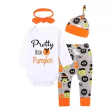 Conjunto Disftaz Pijama De Bebé De Halloween Pretty Little Pumpkin Para Bebé