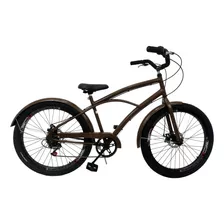 Bicicleta Beach Praiana Harley Freio Disco Com Pneu Flame 7v