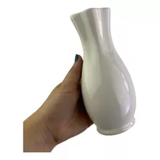 Vaso Porcelana Branco 17cm Decoração Sala Escritório Mesa