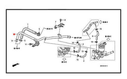 Tubo Calefaccion Para Honda Civic Si 2.0l 2007 Foto 9