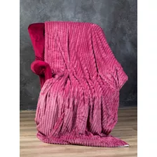 Cobertor Dupla Face Casal Sherpa Com Manta Soft Canelada Pink