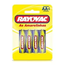 Pilha Rayovac Amarelinha Pequeno Aa Com 4