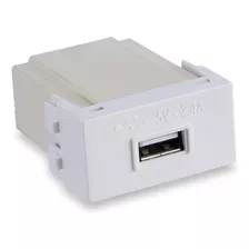 Módulo Tomada Usb 5v 2,4a Branco Rubi - Force Line