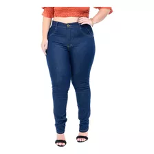 Calça Jeans Plus Size Feminina Cintura Alta C/lycra Luxo