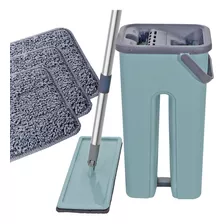 Rodo Flat Mop E Balde Lava Seca Profissional + 3 Refil