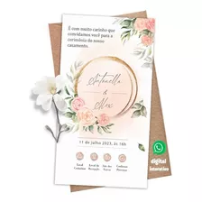 Convite Casamento Interativo Digital Flores Com Nome