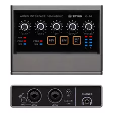 Teyun Q-16 Interface De Áudio Placa De Som Com Monitoramento