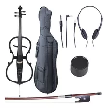 Cecilio 4/4 Ceco-1bk Cello Electrico Negro Metalico Con Acce